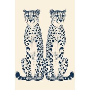 Modern Cheetah Canvas Print, Black and White Safari Print 20 tall x 16 wide